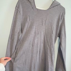 Distressed long sleeve hoodie